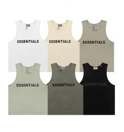 ESS Mens Tank Top T Shirt Trend Brand Three-dimensional Lettering Pure Cotton Lady Sports Casual Loose High Street Sleeveless Vest Top EU Size S-XL High Quality 4446666