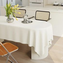 Table Cloth Cream White Tablecloth Light Luxury High-end Feel Wash Free Oil Resistant Waterproof Coffee Mat