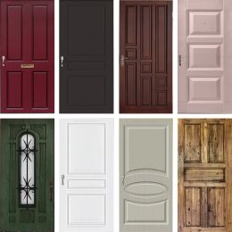 Stickers Retro Wood Grain Door Sticker 3D Style Poster Vinyl PVC Custom Pattern Size SelfAdhesive Elevator Door Sticker Free Shipping