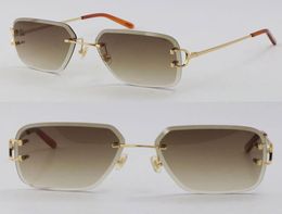 New Model Metal Rimless Delicate Fashion Sunglasses Male 00920 Driving Glasses C Decoration High Quality Designer 18K Gold Frame 73250162