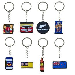 Keychains Lanyards Food Flag Keychain For Women Pendants Accessories Kids Birthday Party Favours Keyring Suitable Schoolbag Key Chain B Otkty