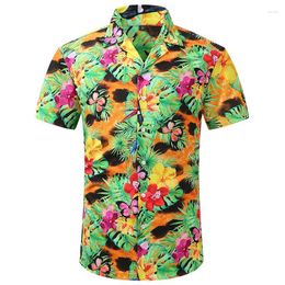 Men's Casual Shirts Hawaiian Beach Shirt For Men Clothing 3D Printed Wood Leaf Pattern Palm Y2k Tops Summer Lapel Blouse Short Sleeve