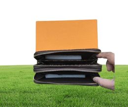 Fashion Women Wallet purse Men Long wallet Double zipper Leather Ladies Purse Card holder With Box4144704