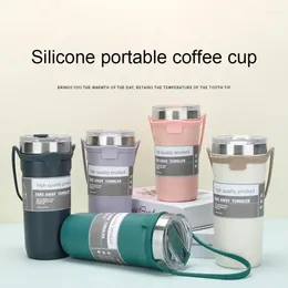 Water Bottles Insulation Cup Eco-friendly Simple Double Layer Fashion With Handle Kitchen Drinking Coffee Tea Car
