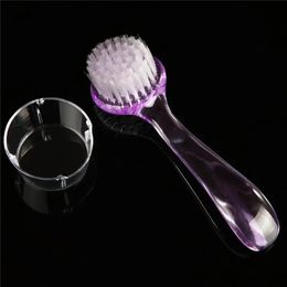 Nail Brushes Round Head Nail Powder Clean Brush Manicure Long Handle Dust Cleaning Brush Manicure Pedicure Tool Nail Accessories