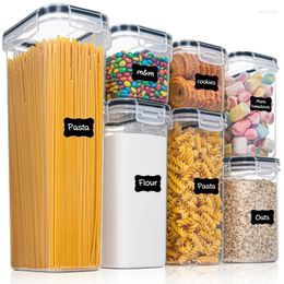 Storage Bottles 7pcs Food Container Set Airtight Canister Kitchen Pasta Multigrain Sealed Cereal Refrigerator With Lid