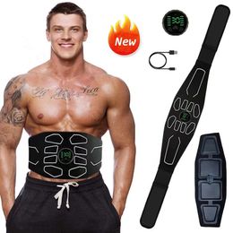 USB Muscle Stimulator Belt ABS Trainer Belts EMS Abdominal Waist Belly Workout Massager Electric Home Gym Fitness Equiment 240426