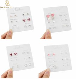 One Week Earrings Set Lovely Star Leaf Heart Stud Earrings For Women Girls 6 Pairsset Exquisite Daily Party Gift Jewelry2276706