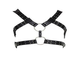 Men039s Sexy Nightclub Costume Body Harness Male Bondage fetish Suit Alternative SM Adult Sex Toys leather Limit Body Suit8943331