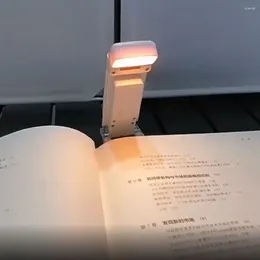 Table Lamps LED Clip-on Bookmark Book Light USB Rechargeable Reading Mini Brightness Adjustable Portable Bedside Desk