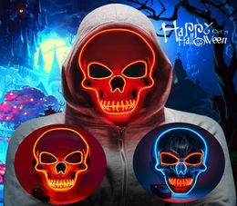 Halloween LED Light Up Mask LED Scary Skull Mask Creepy Cosplay Mask for Festival Parties Costume6647136