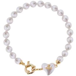 Charm Westwood Saturns Small Love Pearl Bracelet Female Peach Heart Unique Design Resin Nail