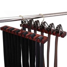 Belt Multifunctional Space Saving Wood Rack Organiser Wardrobe Storage Hanger Scarf Tie Shelf Hangers Holder Hook For Closet s