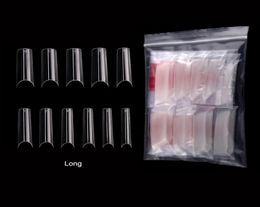 550 Pcsbag ExtraLong False Nail Tips C Curved Full Cover Fake Nail Tip Clear Nature Acrylic Nails DIY Salon Manicure Supply2292439