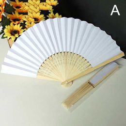 Chinese Style Products Blank Hand Folding Fan Chinese Decoration Paper Solid Fan Wedding Souvenir Communion Gifts Performance Props Hanfu Fan