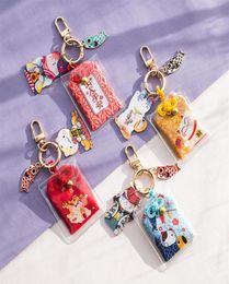 Keychains Kawaii Japan Lucky Cat Koi Keychain Personalised Gift Phone Charm Maneki Neko Good Luck Fortune Couple Car KeyringKeycha2289246