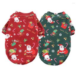 Dog Apparel Christmas Clothes Pet Shirts Breathable Puppy Vest Printed Santa Claus For Soft Outfit Dogs And Cats