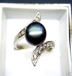 Black Akoya Cultured pearl Bead ring012345678910113350086