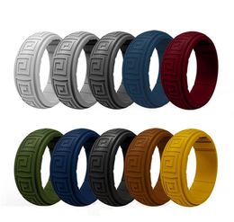 10pack Fashion newest style silicone ring 10 colors group Rubber Wedding Bands men039s sport wear264E204N9313726