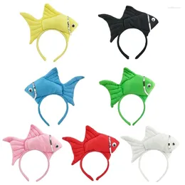 Hair Clips Unisex Cartoon Headband Stuffed Fish Hoop Plush Party Headpiece Hairband Cosplay Costume Props