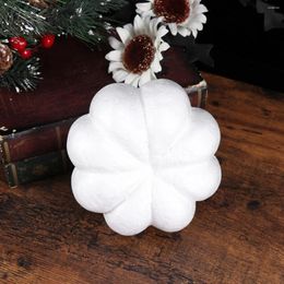 Decorative Flowers Artificial Pumpkins White For DIY Crafts Autumn Fall Harvest Thanksgiving Ornaments ( 13CM ) Fake