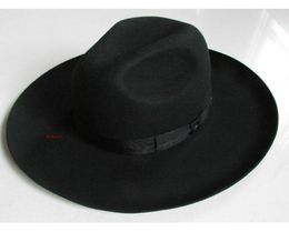 X053 Adult 100 Wool Top Hat Export Original Sheet Israeli Jewish Hat Felt with Big Eaves 10cm Brim Woollen Fedora Hats5826407