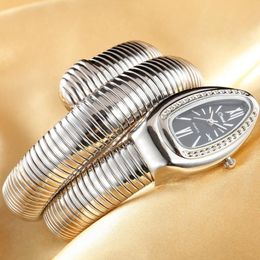 Wristwatches 2021 Luxury Snake Winding Watch Women Fashion Dress Watches Quartz Bangle Bracelet Ladies Relogio Feminino 259u