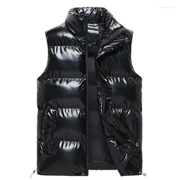Men's Vests Sleeveless Jacket Fashion Vest Winter Warm Pockets Cotton Padded Jackets Mens White Black Waistcoat 5Xl