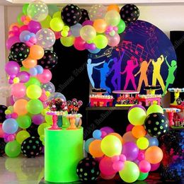 Party Decoration 127/182Pcs UV Neon Glow Balloons Garland Arch Kit Fluorescent Globos Blacklight Birthday Wedding Decor Baby Shower