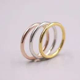 Cluster Rings 1PCS Au750 18K Gold Ring For Women Smooth Surface Real Lucky Female Love Wedding Engagement US 5-10