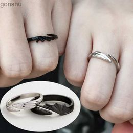 Couple Rings 2 pairs of matching rings for couples adjustable sizes for men and women sun and moon ring set angel devil dragon open couple matching commitment ring WX