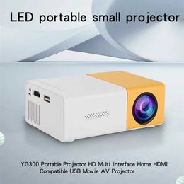 YG300 Mobile Home Projector Dormitory Portable Small Projector Wireless Connexion to Mobile Phone Compatible with USB HDMI J240509