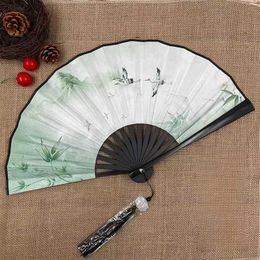 Chinese Style Products Chinese Style Folding Fan Classical Dancing Cloth Fan Vintage Plastic Animal Dragon Printing Hand Held Fans Photo Props Cosplay