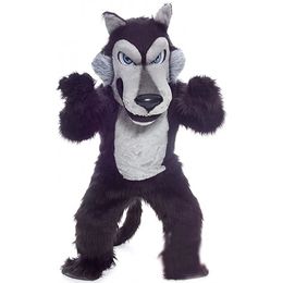 2024 high quality Black Wolf Mascot Costume Performance Fun Outfit Suit Birthday Party Halloween Outdoor Outfit Suit Festival Dress Adult Size