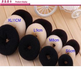 Epack 12pcs Size S M L Women Lady Magic Shaper hair Donut Hair Ring Bun Accessories Styling Tool Hair Accessories231N9027391