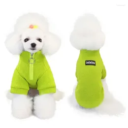 Dog Apparel Little Clothes Spring And Autumn Zipper Slim Sweater Teddy Small Cat Pet Warm Puppy Coat