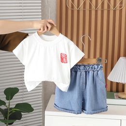 Clothing Sets 2024 Designer Baby Boy 18 Months Old Summer Clothes For Kids Casual Pullover Short Sleeve T-shirts And Shorts Boys Outfits Set