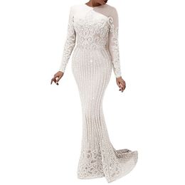 Long Woman Evening Dress Gown 2022 Sequins Robe De Soir Parties Plus Size Bride Dress Prom Party Gowns 229U