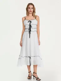 Casual Dresses JCMoniDun Women Y2k Spaghetti Strap Long Dress Sleeveless Tie Up Smocked Summer Flowy