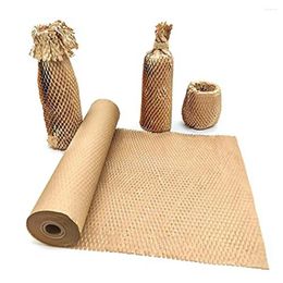 Storage Bags Mesh Honeycomb Paper Cushioning Courier Packaging Kraft Handmade Wrapping Moving Gift
