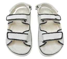 White Black Leather Mules Slides Strap Flats Printed Dad Sandals Hook and loop beach shoes imported sheepskin lining size 35423306450