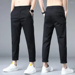 Men's Pants Summer Sweatpants Solid Color Sport Breathable Sweat Absorbing Stylish Men Straight Leg Trousers