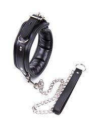 Leather Sex Adult Collars Slave Collar With Chain Leash Sex Neck Bondage Restraints BDSM Sex Toys For Couple6509416