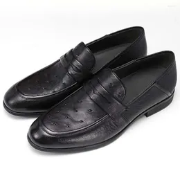 Casual Shoes Piliyuan Male Ostrich Leather Business Set Foot British Men's