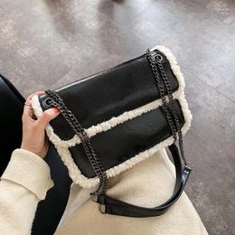 Shoulder Bags Totes For Women 2024 Brand Leather Bag Large Capacity Flap Crossbody Girls Winter Plush Purse