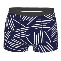 Underpants Navy Stripe Pattern Man Underwear Modern Boxer Briefs Shorts Panties Novelty Breathable For Homme S-XXL