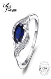 JewelryPalace 11ct Created Blue Sapphire Statement Ring 925 Sterling Silver Jewelry Ring Sets New Gift For Women As Gifts C1811087345227