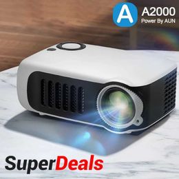 Projectors Mini Projector A2000 Multimedia System Portable Projector Home Theatre 3D Intelligent Support 1080P Video Movie Projector J240509