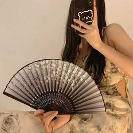 Chinese Style Products Chinese Style Folding Fan Exquisite Vintage Bamboo Wood Ancient Fan Handheld Dance Fan Crafts