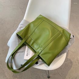 Shoulder Bags High Capacity Soft PU Leather For Women 2024 Summer Travel Green Handbag Fashion Luxury Simple Shopping Purses
